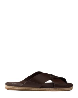 Men's Crisscross Leather Slides