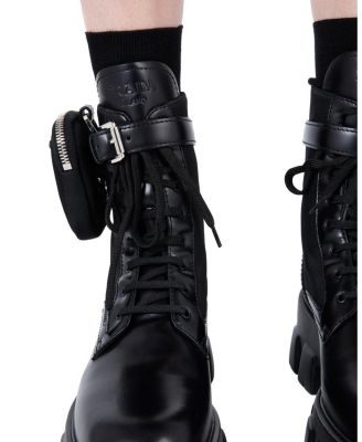  Women's Monolith Leather and Re-Nylon Boots with Pouch