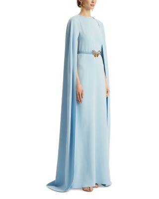 Silk Blend Draped Butterfly Gown