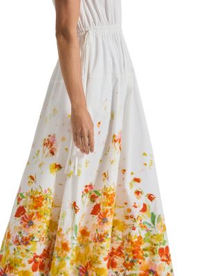 Nara Border Print Cotton Maxi Dress