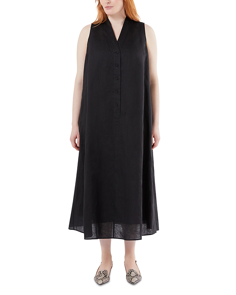 Shop Marina Rinaldi Linen Alterable Shift Dress