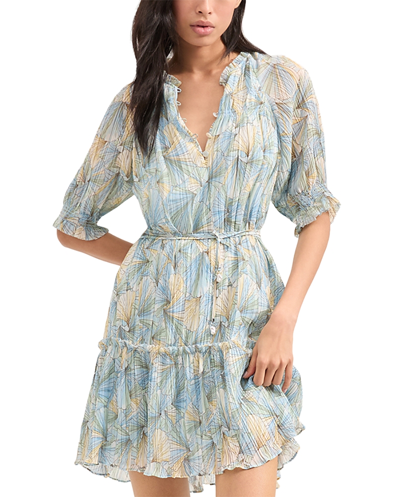 Veronica Beard Dorrie Floral Print Tiered Dress