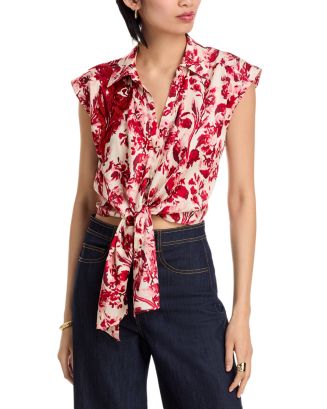 トップス CODE A petit flower ribbon blouse 20%OFF】petite ribbon top～ﾌﾟﾁﾘﾎﾞﾝﾄｯﾌﾟ | flower／フラワー