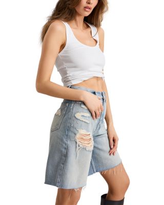 Good Extreme Barrel Denim Shorts in Indigo809