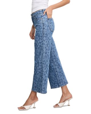 Good Waist Cropped Palazzo Jeans in Hibiscus Bloom