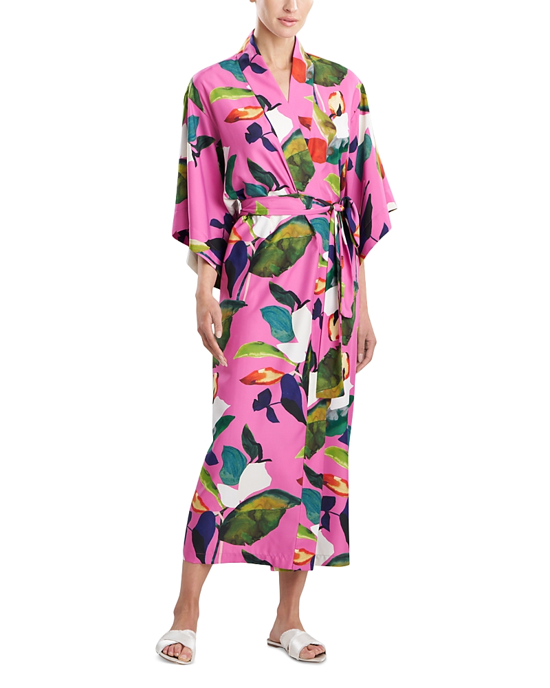 Natori Daido Charmeuse Robe In Pink