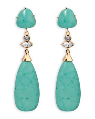 Ettika - Turquoise Solstice Turquoise & Cubic Zirconia Linear Drop Earrings