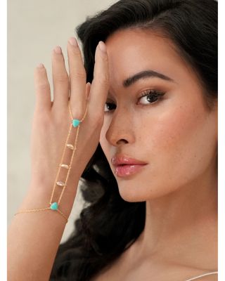 Turquoise Solstice Turquoise & Cubic Zirconia Hand Chain