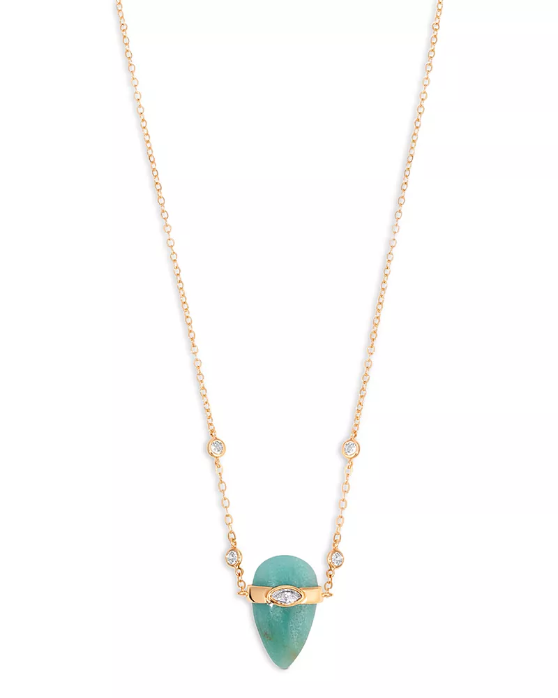 Ettika Turquoise Solstice Turquoise & Cubic Zirconia Pendant Necklace, 14