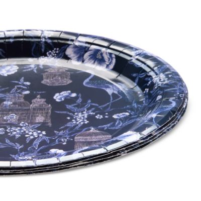 Cranes Indigo Paper Dinner Plates, 8 Pack