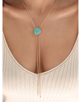 Turquoise Solstice Turquoise & Cubic Zirconia Lariat Necklace, 33" 