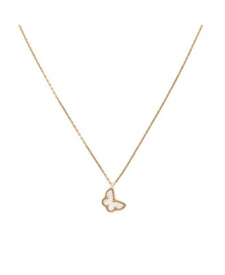 Pre-Owned Van Cleef & Arpels - Sweet Alhambra Butterfly Pendant Necklace 18K Gold and Mother of Pearl