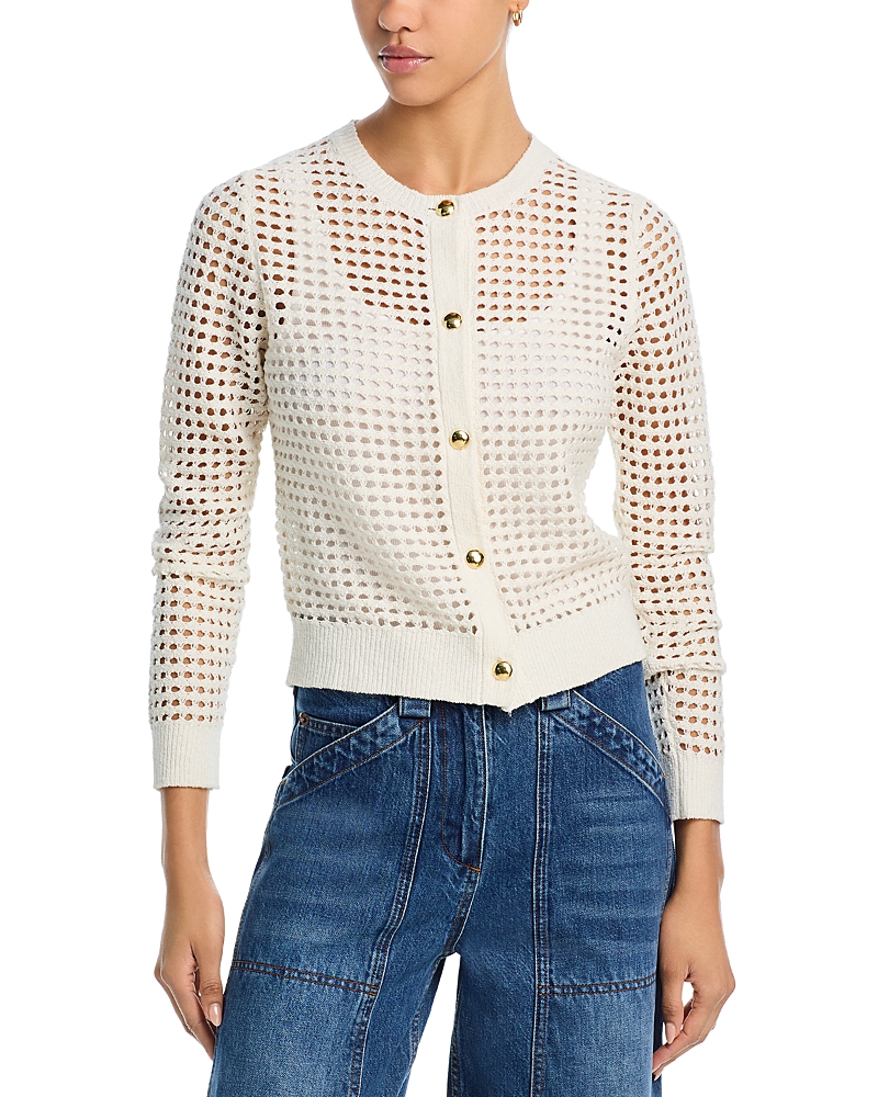 Rag & Bone Ezra Open Stitch Cardigan In White