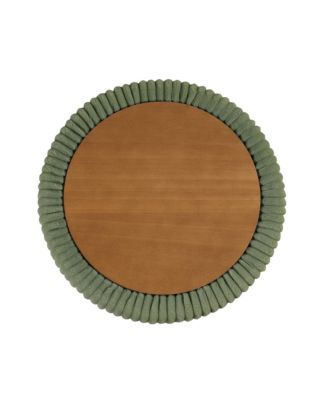 Lyla Chenille Round Storage Ottoman with Reversible Cushion