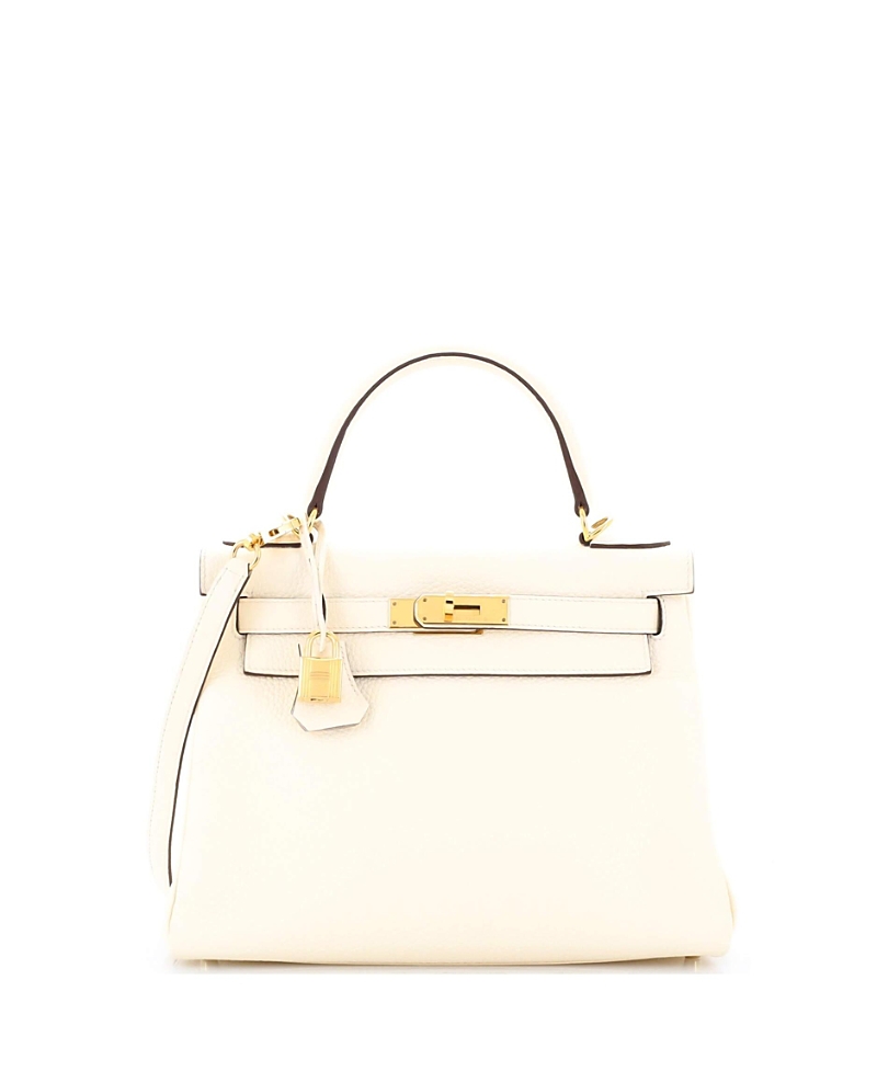 Pre-owned Pre-owned Hermes Hermes Kelly 28 Handbag Light Clemence With Gold Hardware