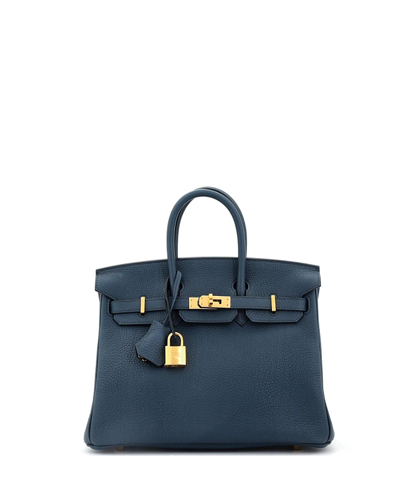 Pre-owned Pre-owned Hermes Hermes Birkin 25 Handbag Blue Togo With Gold Hardware
