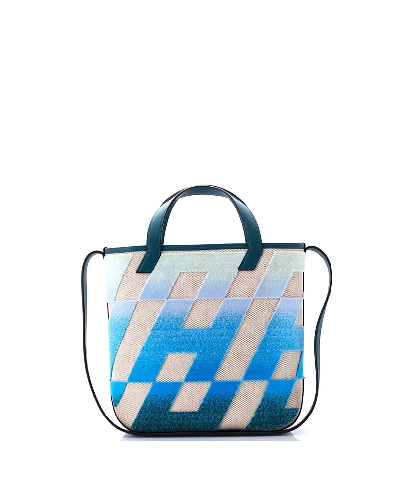 PRE-OWNED HERMES PRE-OWNED HERMES 27 CABAS H EN BIAIS TOTE TUFTED MOTIF CANVAS WITH LEATHER