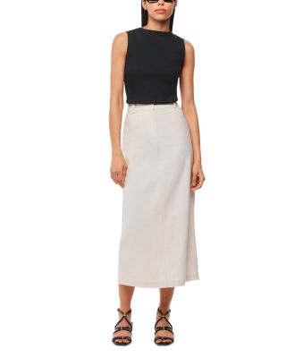 High Neck Rib Detail Tee