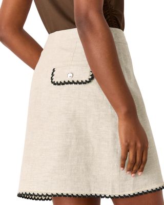 Linen Cotton Mini Skirt