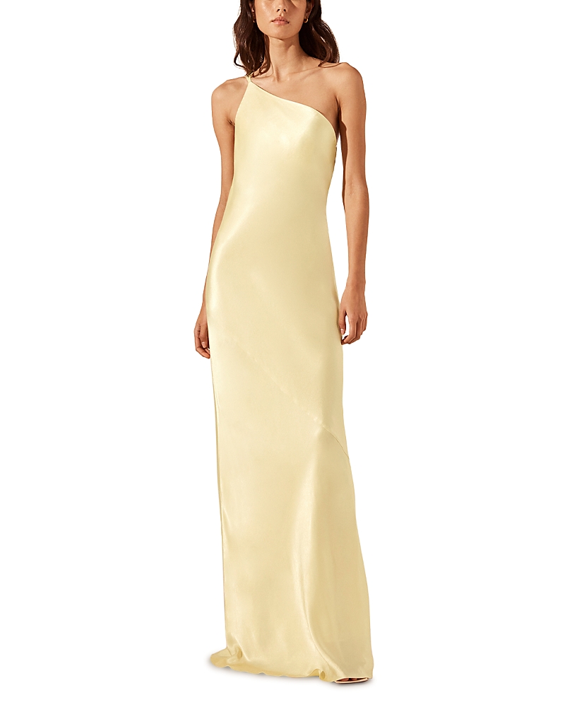 Shona Joy La Lune One Shoulder Cowl Back Gown