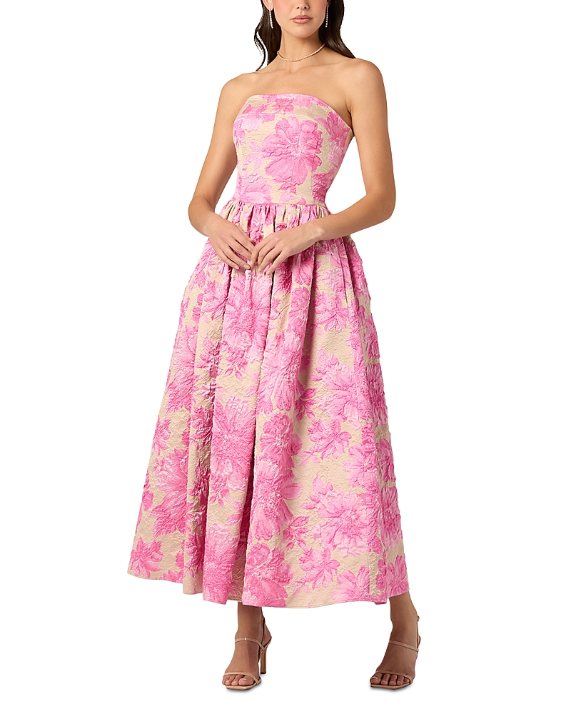 Shoshanna Dana Jacquard Strapless Dress