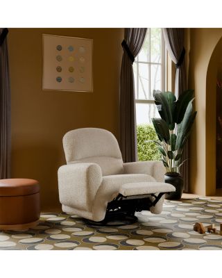 Rainbow Recliner and Swivel Glider in Teddy Loop