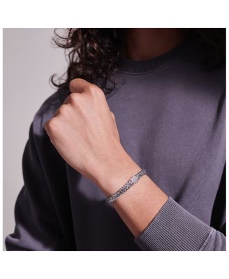 Classic Chain Sterling Silver Extra Small Bracelet with Diamond Pav&eacute;