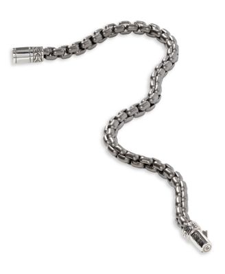 Sterling Silver With Black Rhodium Classic Chain Bracelet