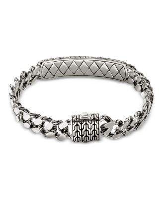 Sterling Silver Legends Naga Dragon Plate Curb Link Bracelet