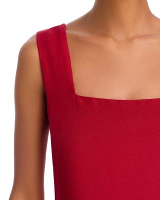 Birdie Linen Blend Square Neck Dress