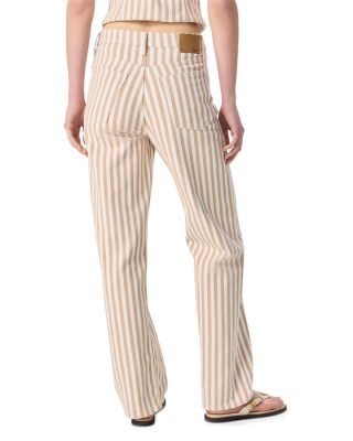Shea High Rise Relaxed Straight Jeans in Tan Stripe