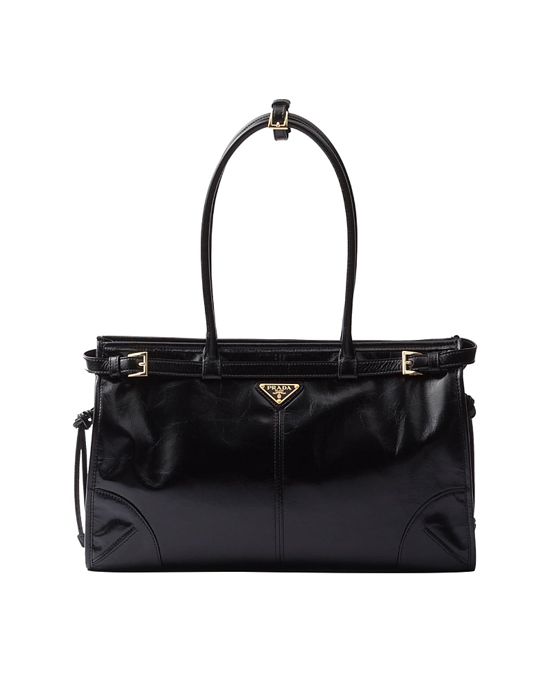 Prada Bonnie Extragrosse Handtasche Aus Leder In Black