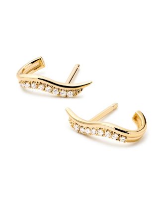 Solid Gold Lab Grown Diamond Flame Studs