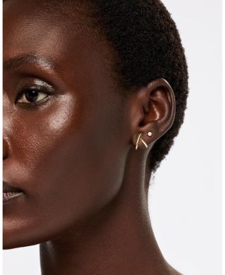 Solid Gold Lab Grown Diamond Aurora Huggie Studs