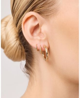 Solid Yellow Gold - Small Twist Hoop Earrings