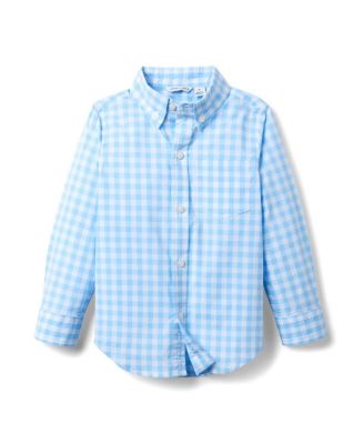 Janie and Jack - Boys' Gingham Poplin Shirt - Little Kid, Big Kid