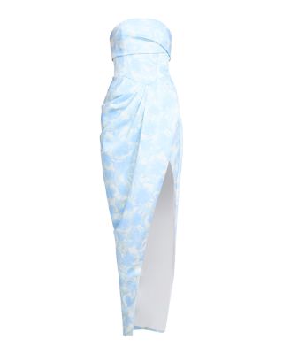 Pleat Bodice Strapless Dress