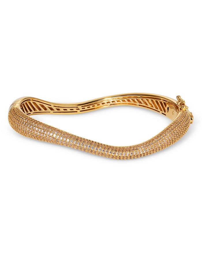 Alma Pavé Wavy Bangle Bracelet