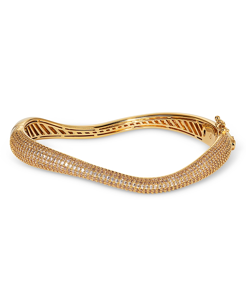 Nadri Alma Pave Wavy Bangle Bracelet