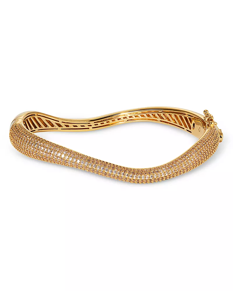 Nadri Alma Pave Wavy Bangle Bracelet