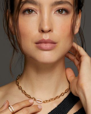 Alma Pav&eacute; Link Chain Necklace, 18"