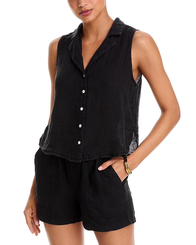 Bella Dahl Linen Tissue Top In Black