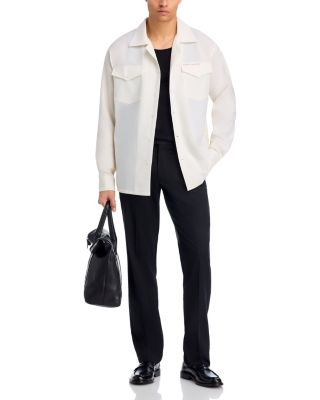 Double Pocket Relaxed Fit Tropical Wool Shirt 