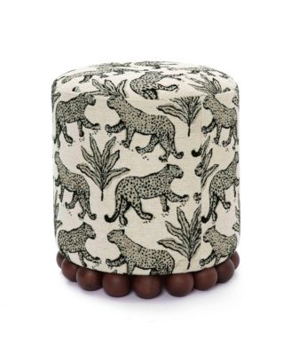 Dex Leopard Jacquard Ottoman