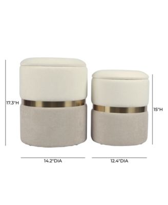 Gigi Chenille Storage Ottoman - Set of 2