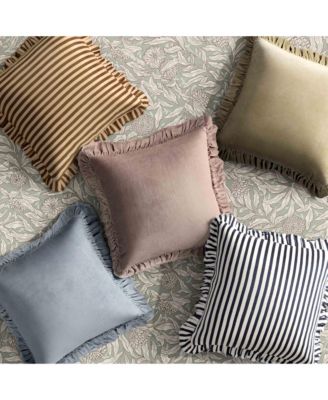 Alessia Striped Ruffle 20&amp;quot; Square Accent Pillow