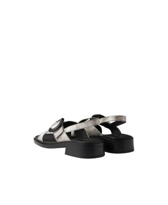 Women's Brushed Leather Sandals with Buckle