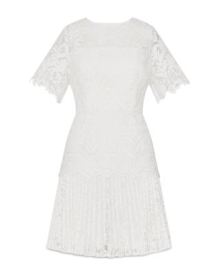 Nikoletta Mixed Laces Pleated Combo Mini Dress