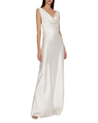 MILLY - Hammered Satin Cowl Neck Gown
