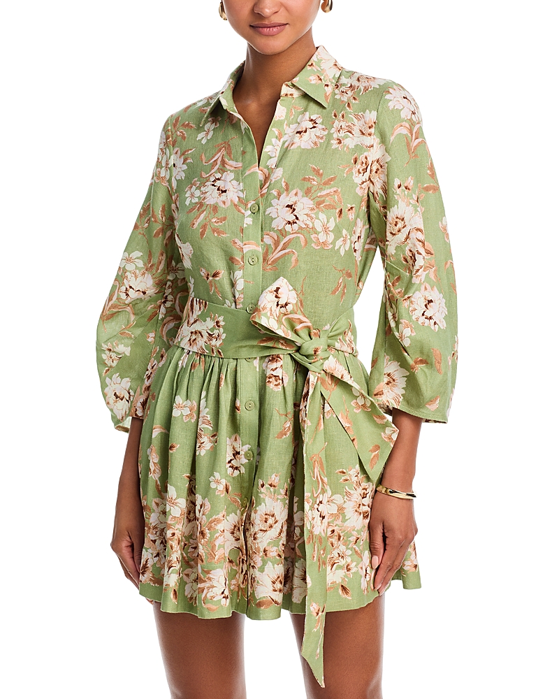 Cara Cara Raya Floral Print Linen Mini Dress